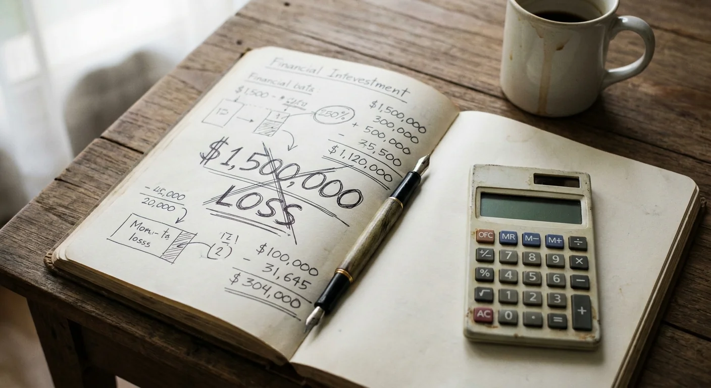 Gros plan sur un carnet de notes avec des calculs de budget barrés, symbolisant l'évaluation de la maturité IA avant d'investir dans un recrutement coûteux.