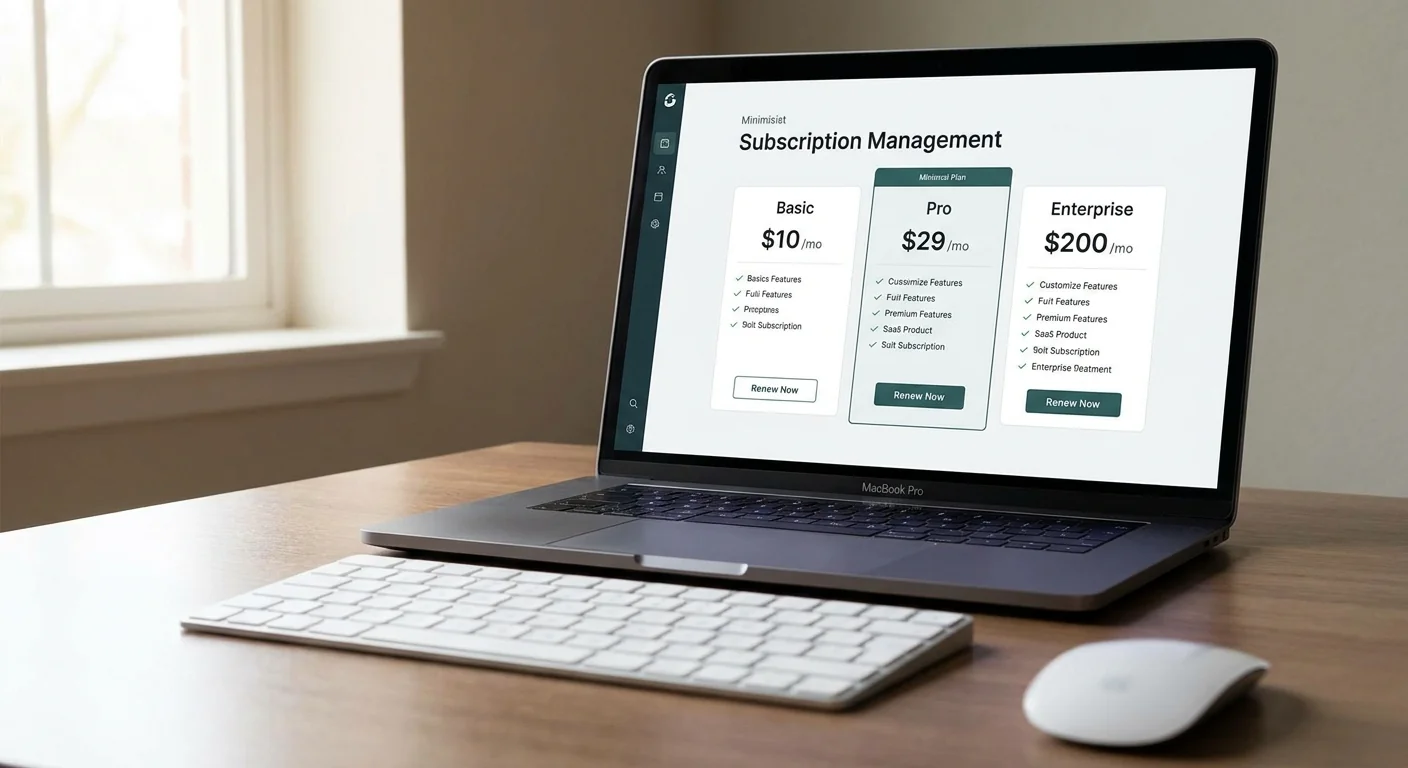 Gros plan sur un écran d'ordinateur affichant une interface de gestion pour l'automatisation des abonnements SaaS.