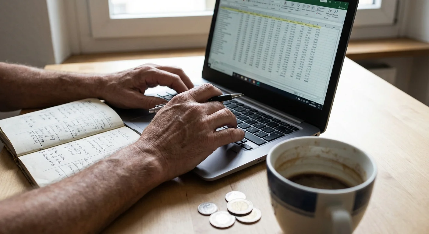 Gros plan sur des mains effectuant une saisie manuelle de données entre un carnet et un ordinateur, soulignant l'inefficacité et le coût horaire élevé de ces actions répétitives.